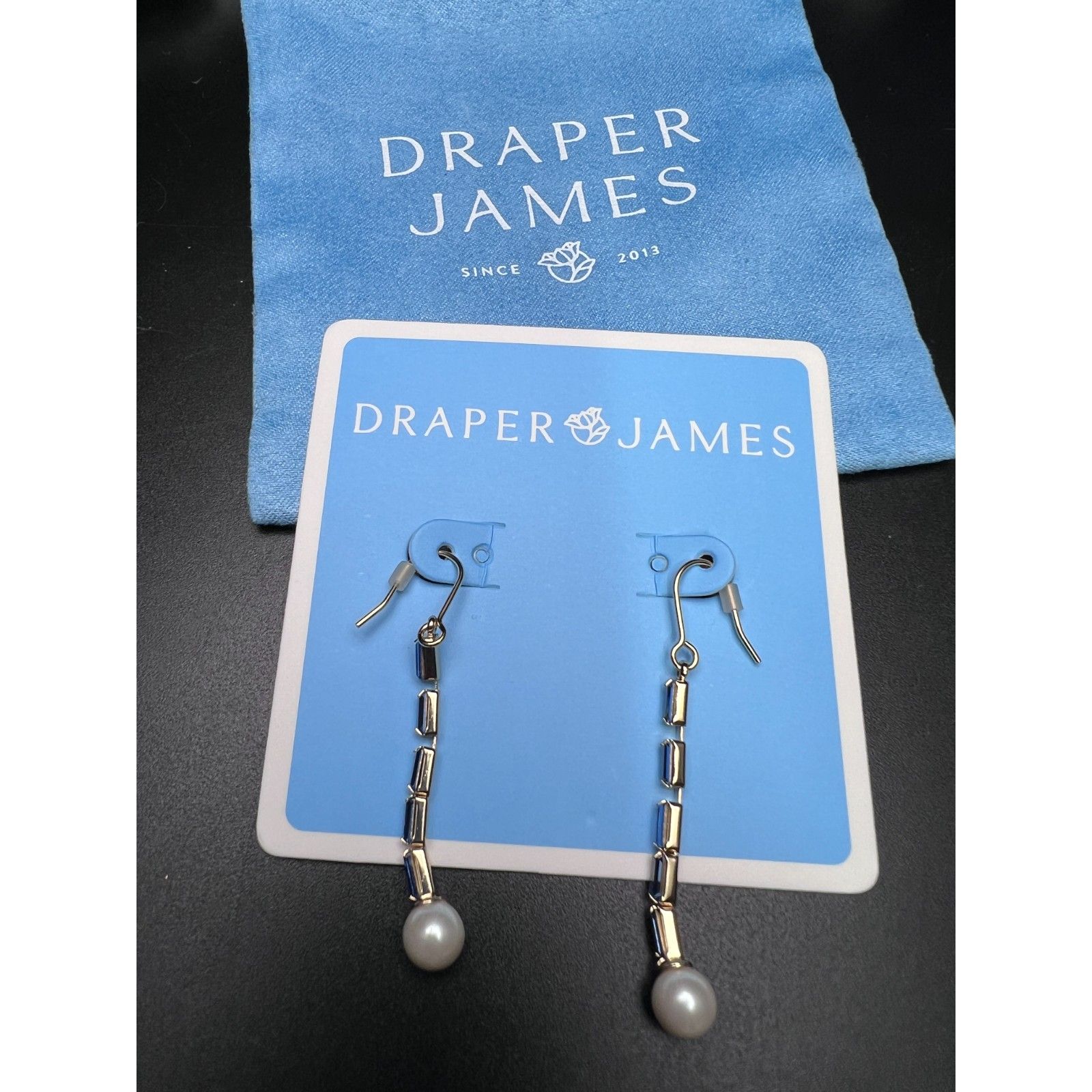Draper James Pearl Linear Drop Earrings
